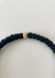 Athonite Wool Prayer Rope with Light Wood Beads