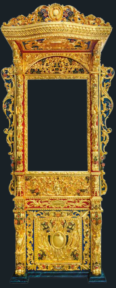 Burnished wood Icon Church Stand from Istanbul