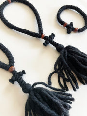 Wool Prayer Rope from Mount Athos (Dark Bead)