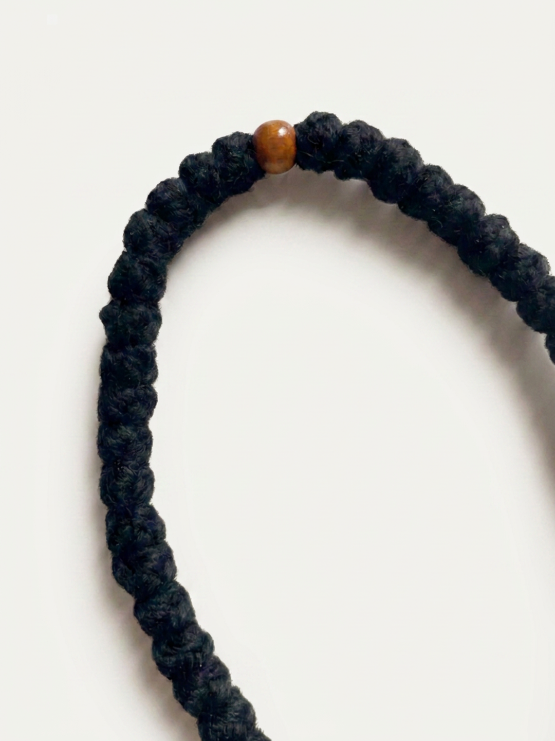 Wool Prayer Rope with Knit Cross