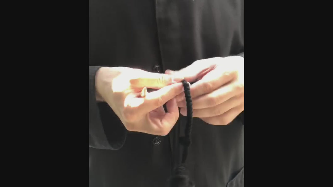 Wool Prayer Rope from Mount Athos (Dark Bead)